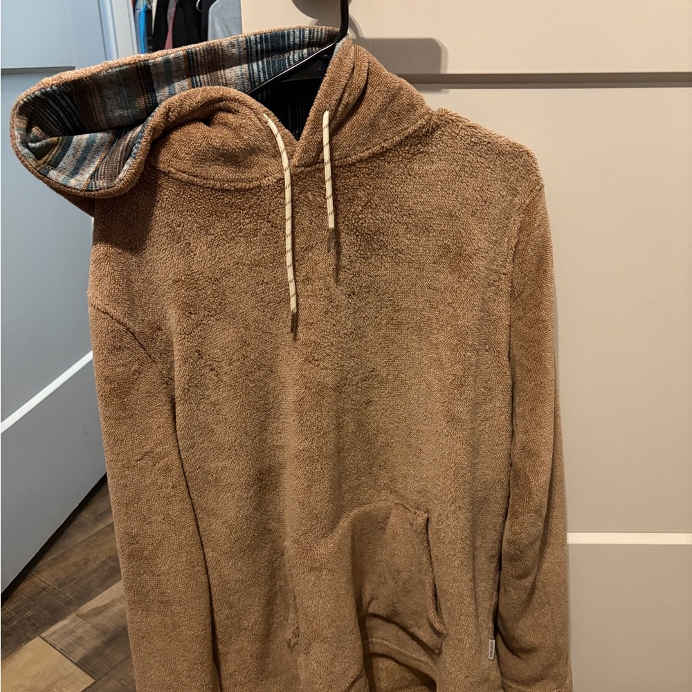 Buckle Tan Fuzzy Hoodie